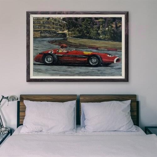 T189 Retro Racing Car Classic Painting Red racing car 3 Custom Silk Poster Home Deco Wall Art Christmas Gift