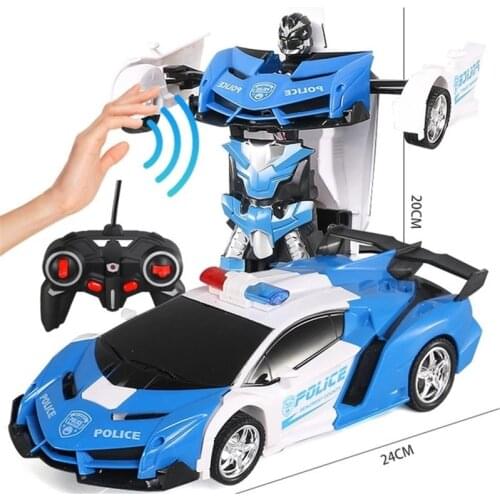 Transformation Robot Car 1:18 Deformation RC Car Toy Induction led Gesture Sensing Remote Control Car Models Toy for Boys D02