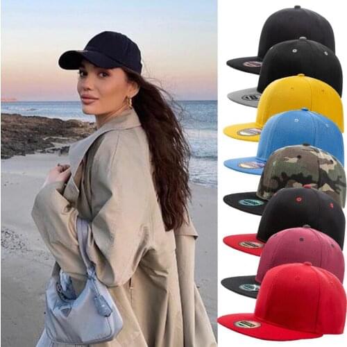 DT062 Unisex Cap Acrylic Plain Snapback Hat High Quality Adult Hip Hop Baseball Cap Men Women Outdoor Leisure Baseball Flat Hat
