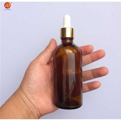Wholesale 100ml Glass Dropper Bottles with Pipette Cap Empty Amber Esssentail Oil Bottles Liquid Vials Jars 12pcs/lot