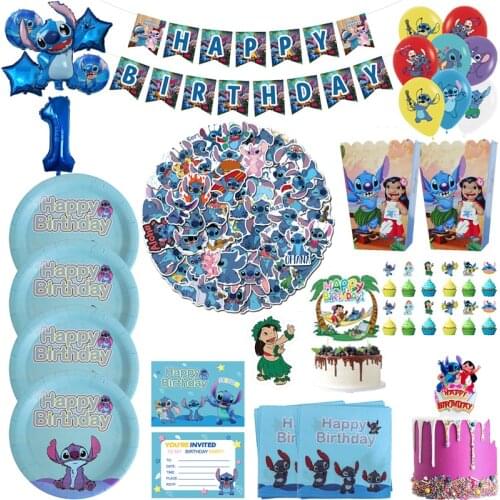 Disney Lilo & Stitch Theme Kid Birthday Party Decoration party tableware Plate Banners Napkin Balloon Baby Shower Supplies