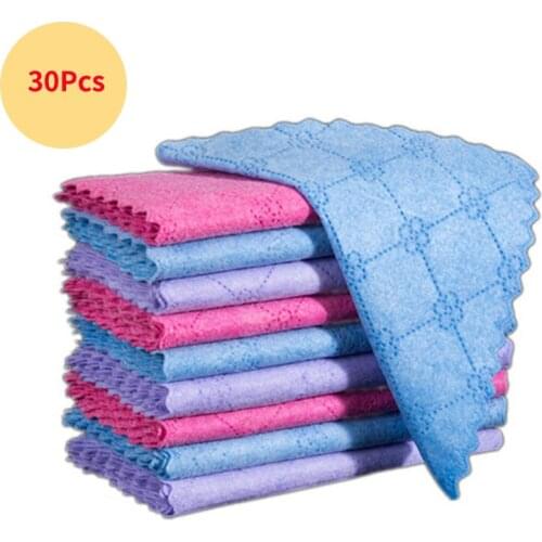 Coconut shell microfiber dishwashing rag absorbs water and does not lint, household scouring pad, kitchen cleaning, non-oily