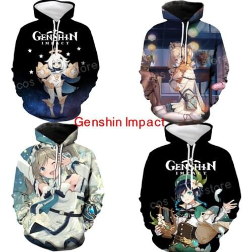 Game Genshin Impact Hooded Sweater Women Men Hooded Long-sleeved Casual Sportswear 3D Digital Printing Role Suit As Gift