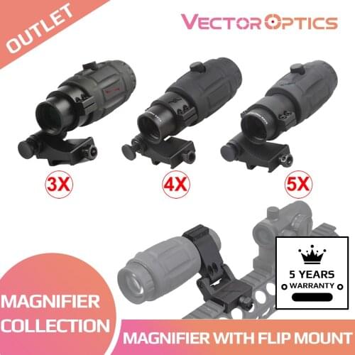 Vector Optics 3X Red Dot Magnifier 5 Years Warranty 4X 5X Scope Magnifier With Flip To Side Sight Mounts