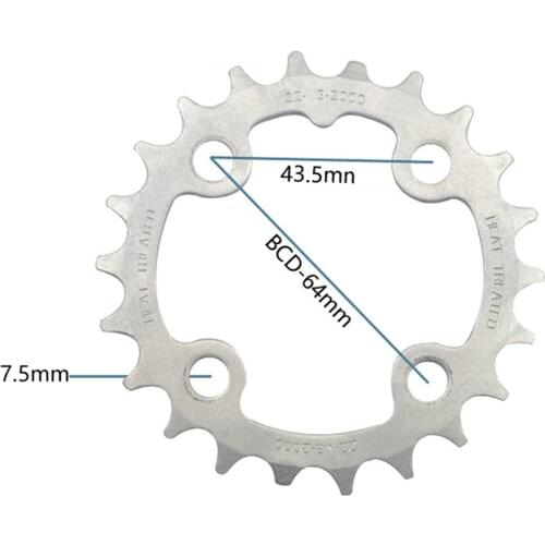 Bike Crankset Bicycle Chainring 7/8/9 Speed 22T BCD 64mm Repair Chain Ring Molybdenum Steel Wear-resistant Bicycle Accessories