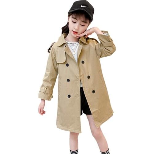 Girls Windbreaker Jacket Solid Girl Coat Spring Autumn Coat Kids Casual Style Childrens Clothes