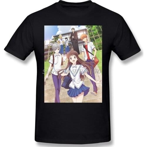 High Quality Men Clothing O-Neck 100 Cotton Premium Graphic T-shirt Fruits Basket Tohru Honda Yuki Kyo Soma Anime Sleeve Short
