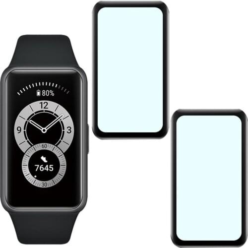 3D Curved Glass Screen Protectors Film For Huawei Honor Band 6 Anti-scratch With Dust Removal Sticker Full Coverage Protective