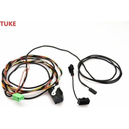 RWSYPL 1Set Car Bluetooth Plug Wiring Cable Harness Plug & Microphone For Golf 5 MK6 Passat B6 B7 Tiguan 1K8 035 730 D