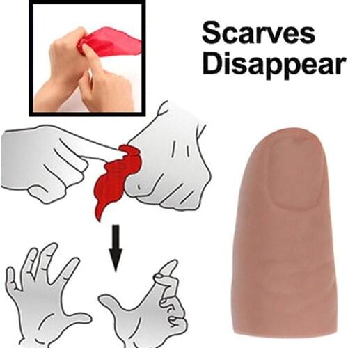 1Set Hot Sale Rubber Finger Thumb Tip Magic Tricks Tools Attractive Tric Scarf Disapper Stage Show Party Magic Kid Gifts#257209