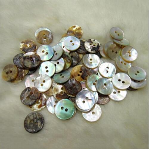 100Pcs/lot Mother of Pearl Round Shell Buttons Scrapbooking Clothes Coat Hats Sewing DIY Decorative Buttons 10mm