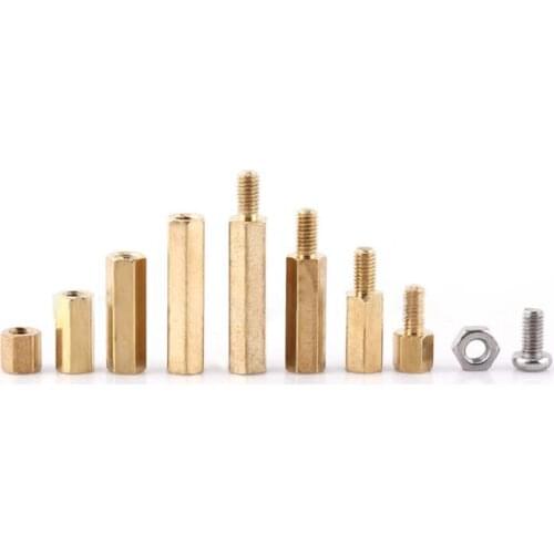 200PCS/Set M2.5 M3 Hex Brass Spacer Standoffs Bolt Screw Nut Assortment Kit, PCB Motherboard Standoffs, Threaded PCB Pillar