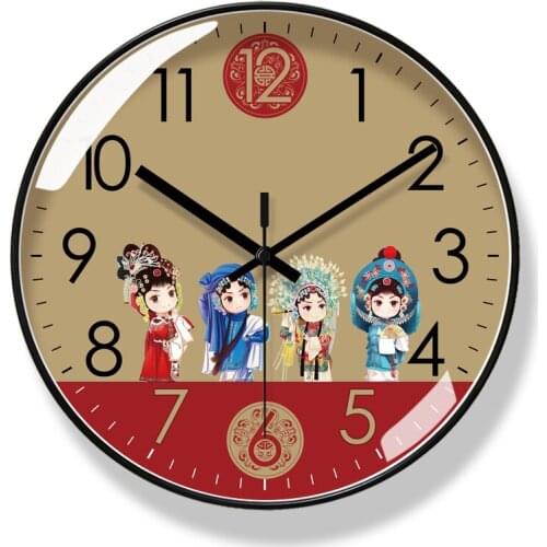 2021 Round Creative Mute Wall Clock Modern Design Silent Chinese Drama Clocks for Home Decoration Kitchen Living Room Decor