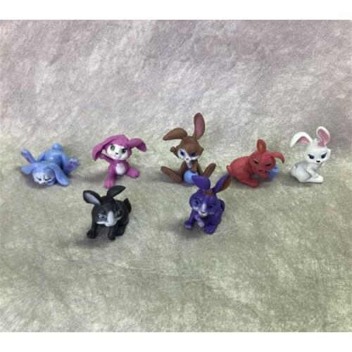 50pcs/lot Cute Colorful Bunny 3-5cm Long Ear Animal Model Kids Toys Cartoon Anime Action Figure Rabbit Home Decoration