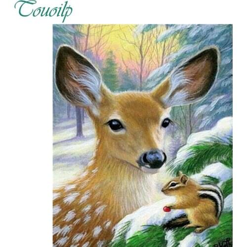 5D Diy Diamond Painting Cross Stitch Animals full Diamond Embroidery winter deer Rhinestones Diamond Mosaic Stickers Home decor