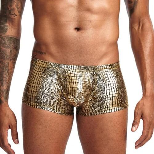 80% HOT SALES!! Men Briefs Snake Skin Pattern Skin-friendly Polyester Low Waist Male Underpants for Men