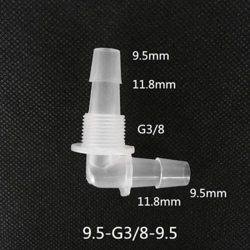 9.5-G3/8-9.5mm Plastic 90 Degree Elbow Hose Joiner