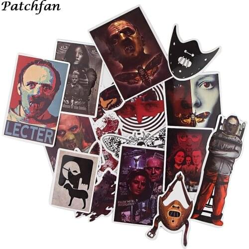 A4034 Patchfan 15pcs Horror Movie Stickers DIY Bike Travel Luggage Phone Guitar Laptop Waterproof PVC Classic Toy Stickers