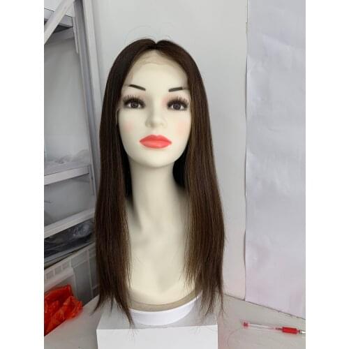 20 inches small layer lace top cap size XL straight European hair free shipping