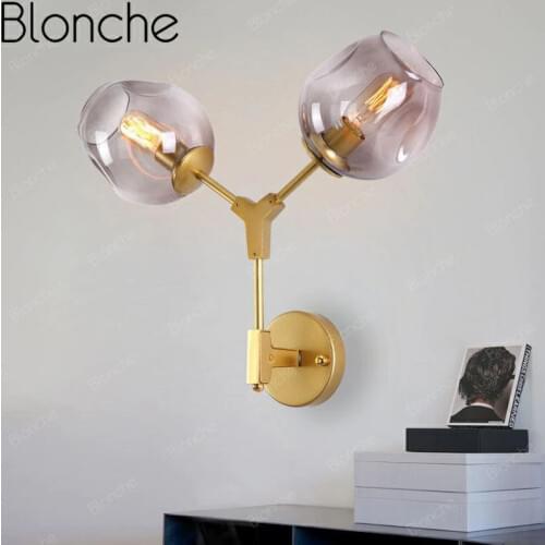 American Vintage Wall Light Loft Double Heads Wall Lamp Retro Glass Ball Wall Sconces Country Style E27 Modern Lamp Fixtures