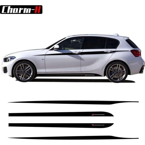 Set for M Performance Side Skirt Stickers Waist Line Stripe Decals for BMW 1 Series F20 F21 118i 120i 125i 128i 135i M Sport