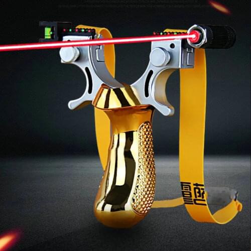 Free shipping new upgrade thick flat rubber band outdoor sports quick press laser infrared hunting launcher new slingshot toy