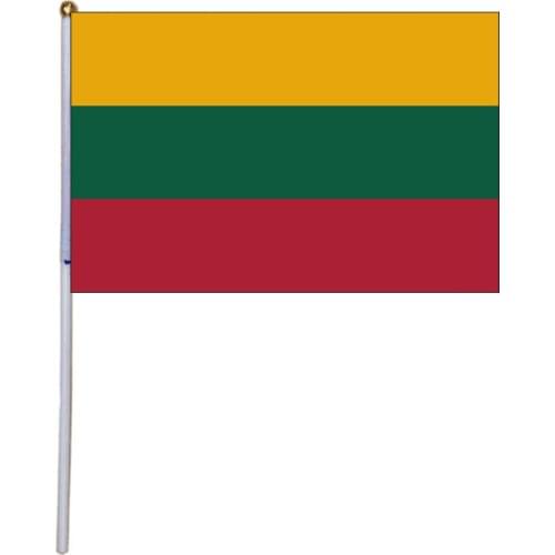 Free shipping xvggdg 100pcs 14 * 21cm Lithuania hand flag Lithuania Hand Waving National Flag