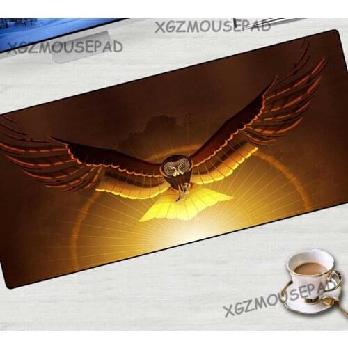XGZ Custom Animal Large Mouse Pad Black Lock Edge Eagle HD Printing Laptop Desk Mat Non-slip Coaster Washable Fabric 90x40