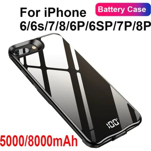 5000mAh For iPhone Battery Charging Case External Battery Case For iPhone 6 6s 7 8 8000mAh For iPhone 6Plus 6sPlus 7Plus 8Plus