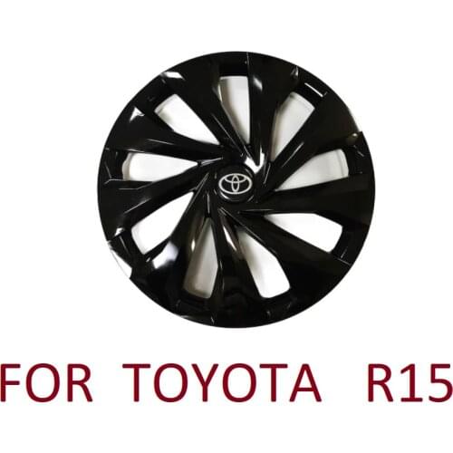 Car Wheel Rim Cover R15 Glossy Piano Bright Black Flexible For Toyota Yaris Auris Corolla 15 inch 4pcs/set With Emblem Tuning