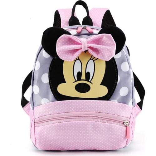 Disney Backpack Mickey Mouse Childrens Bag Kid Kindergarten New Cute Cartoon Minnie Cute School Bag Gift for Girls Boy Backpack