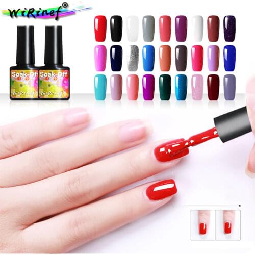 WiRinef Polish Gel Nail Lacquer UV LED Colorful Glue Soak Off 27 Colors Nail Art Beauty Varnish Primer Top Coat Gel
