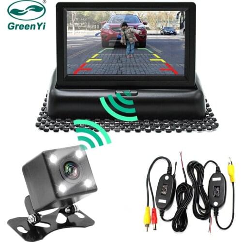 GreenYi Wifi Wireless Rear View Camera Vehicle Folding Foldable Monitor Video System Car Parking Monitor With Reverse Camera