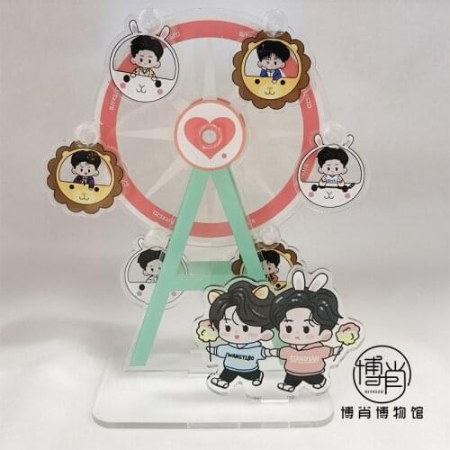 Anime The Untamed Wang Yibo Xiao Zhan Q Version Acrylic Stand Figure Model Plate Tabletop Decor Cartoon Ferris Wheel Cute Gift