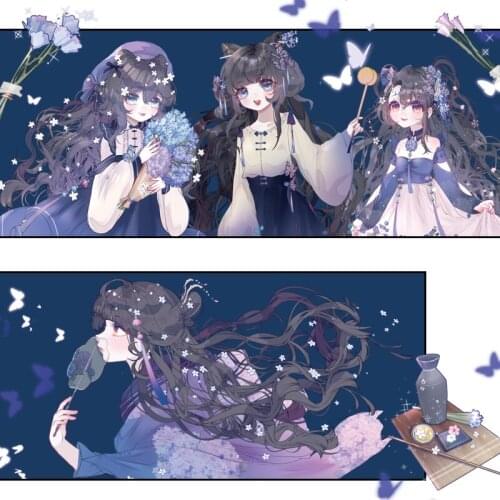 INS Fairy Butterfly Girl PET Special Oil Washi Tapes Bullet Journal Masking Tape Adhesive Tape DIY Scrapbooking Washi Stickers