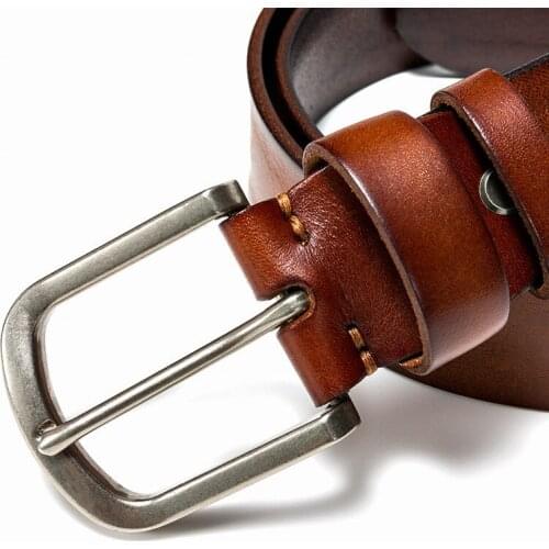 2019 men belt cow genuine leather luxury strap male belts for men new fashion classic vintage pin buckle dropshipping