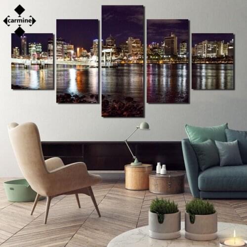 Night Scenery Print Picture City Lighting Building Wall Painting Beautiful Photography Modern No Frame Canvas Printing for Decor