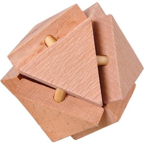New Beech Wood 3D Wooden Brain Teaser Puzzle Game
