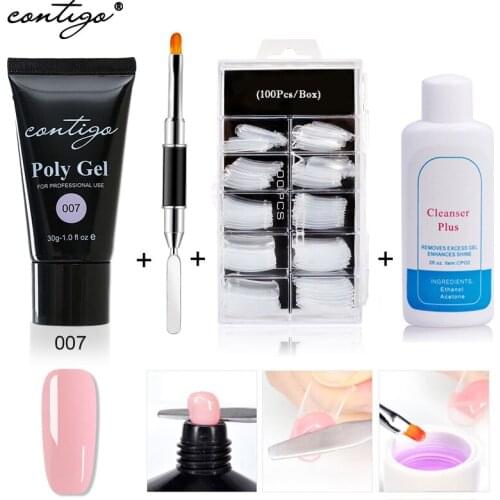 Contigo Semi-permanent UV Varnish Poligel Set of Gel For Nail Extension 10Color Nail Art Kit Poly Nail Gel Polish Acrylic Gellak