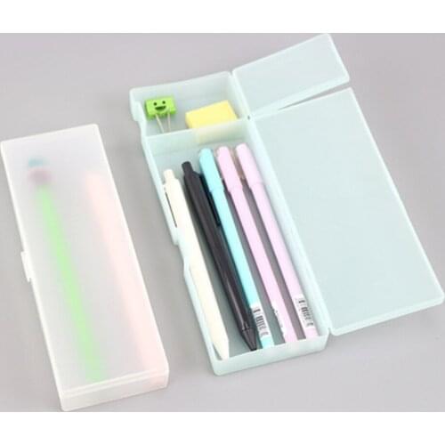 Clear Pencil Case Box Organizer Pen Holder for Office Clerk & Students Lightweight