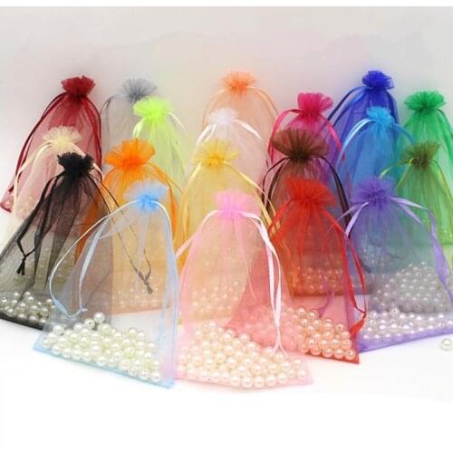 Transparent net yarn Drawstring Pouch Candy bag wrapping bag Jewelry gifts party wedding Christmas decoration centerpieces