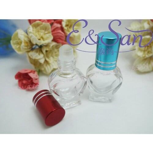 LBLZ45-5ML Love Transparent Glass Perfume Roll On Bottle 10PCS/LOT