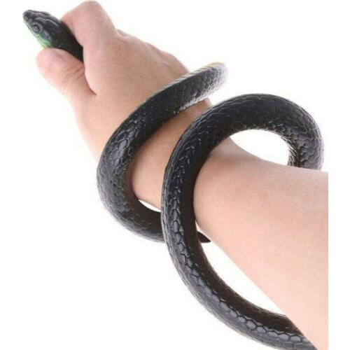 Pudcoco 2019 Brand New Style Emulate 54 Lifelike Realistic Large Rubber Fake Black Mamba Snake Scary Toy Prop Prank