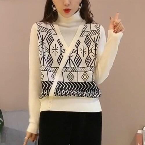 Pullover Women Sweaters 2020 Autumn Winter Tops Korean Slim SleevelessWomen Pullover Knitted Sweater Jumper Soft Warm Pull Femme