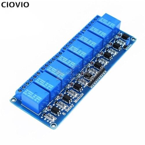 CIOVIO 2PCS 8 channel 8-way relay module 5V12V with optocoupler isolation support AVR/51/PIC single-chip microcomputer PLC relay