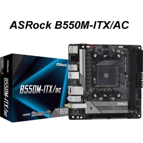 Socket AM4 ASRock B550M-ITX/ac Motherboard DDR4 PCI-E 4.0 64GB M.2 SATA Display Port Overlocking Desktop B550 Placa-Mãe AM4 New