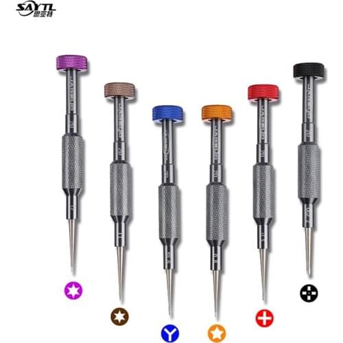 SAYTL 1PCS Mobile Phone Professional Maintenance Screwdriver Y0.6 Pentalobe 0.8 CC2.2 T1 T2 Bits OEM Precision Screwdrivers Set