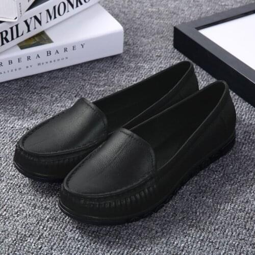 2021 Ladies Mother Casual Waterproof Non-slip Flat Rain Shoes Comfortable Versatile Soft Spring and Autumn Health Shoes Sewing
