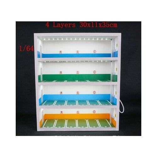 1:64 underground parking lot 4 layers display cabinet for model car storage box scene decoration