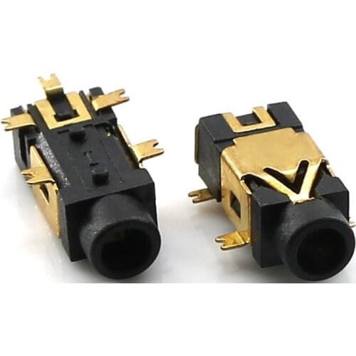 10pcs stereo jack 2.5mm 4 pin for 3 poles stereo headphone plug SMD type reflow solderable with locators DC30V 0.5A Rohs New